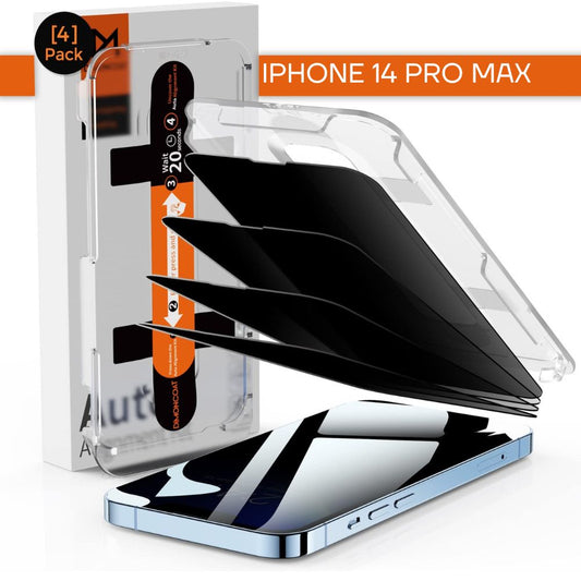 Incassable anti-espion pour iPhone 14 pro max avec guide d'installation