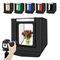 Le studio photo Puluz Lightbox de 40 cm, équipé de l'éclairage LED et de 6 fonds colorés