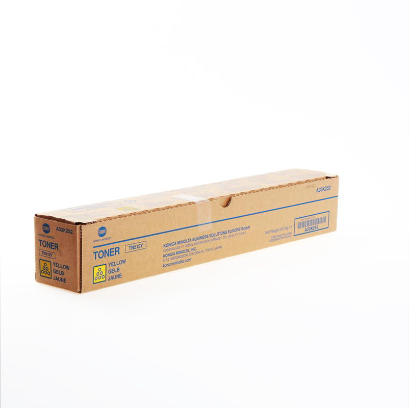 TN-512 Yellow Original toner A33K252 pour la Konica Bizhub C454,C454e,C554,C554e