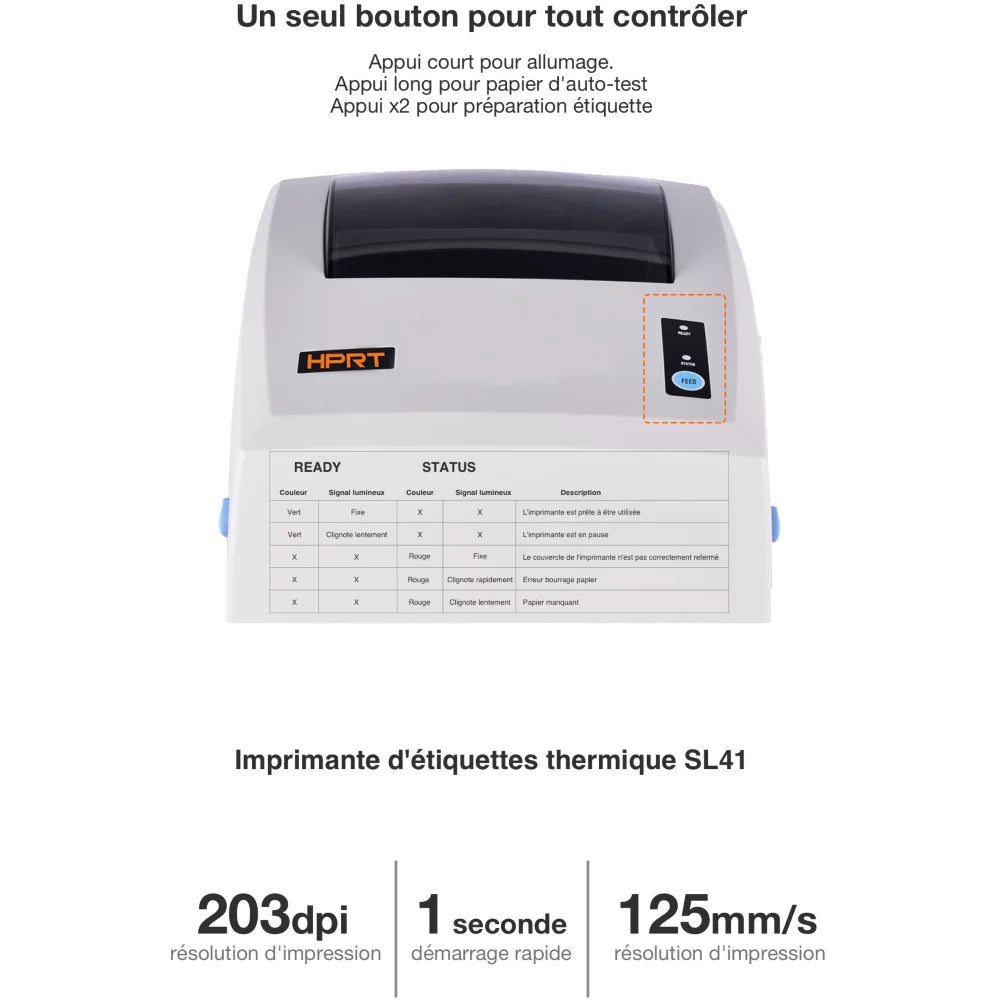 Imprimante thermique d'étiquette d'expédition HPRT SL41