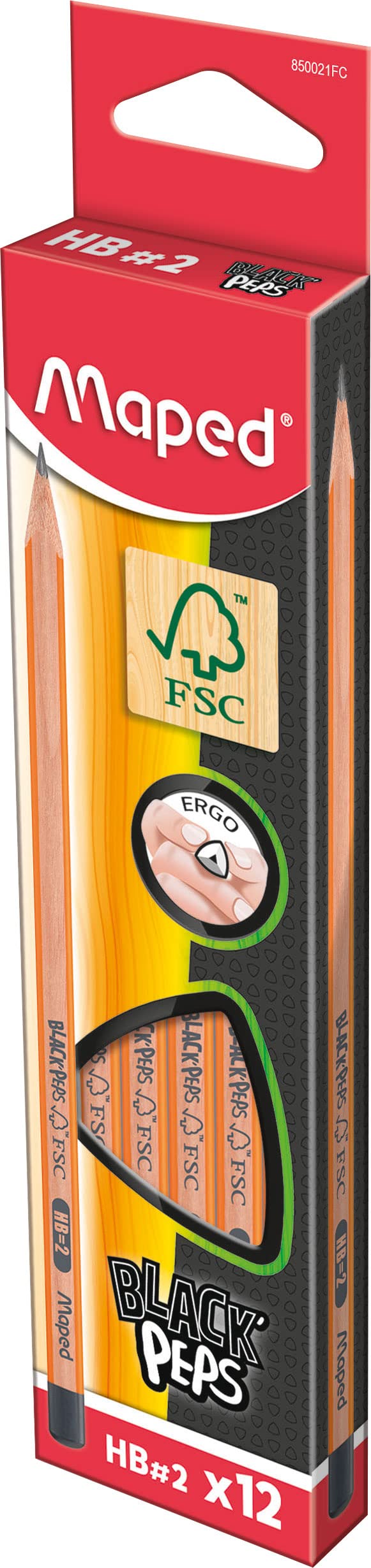 Boite de 12 crayons Graphite HB2 MAPED REF 850021