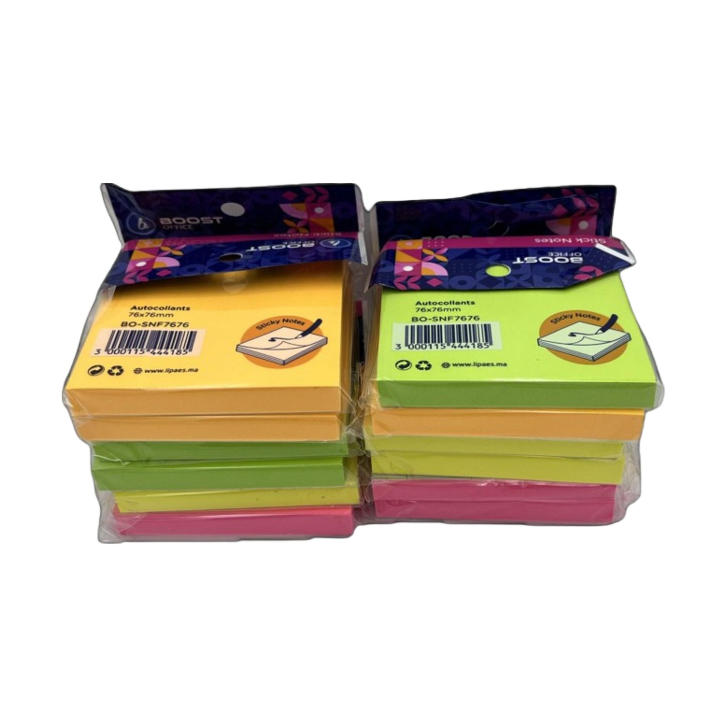 POST-IT 76X76MM FLUO BOOST OFFICE 100 Feuilles