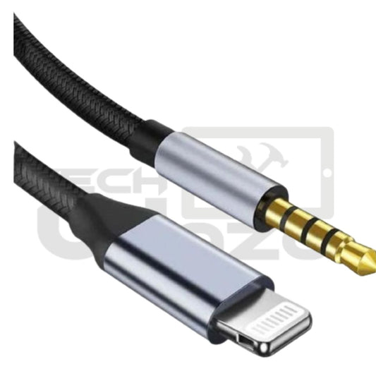 Cable 1m Audio Voiture Prise Jack Auxiliaire vers Lightning iPhone