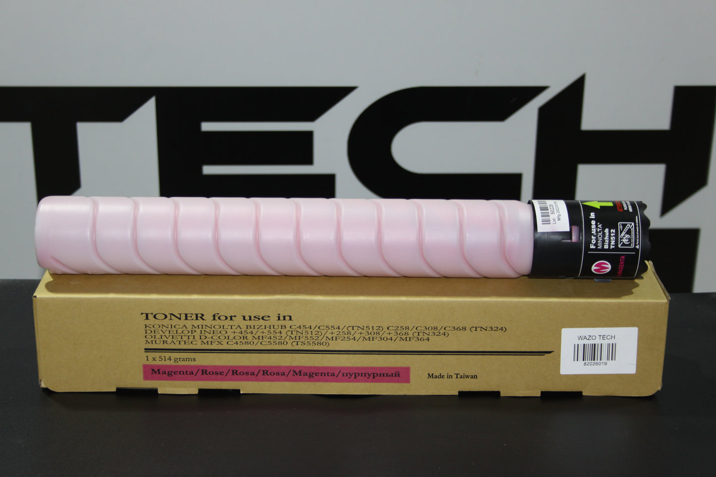 Toner Magenta TN512M / TN324M /TN514M made in Taiwan compatible avec la Konica Minolta Bizhub C454,C554e et C258,C308,C368 et C458,C558,C658