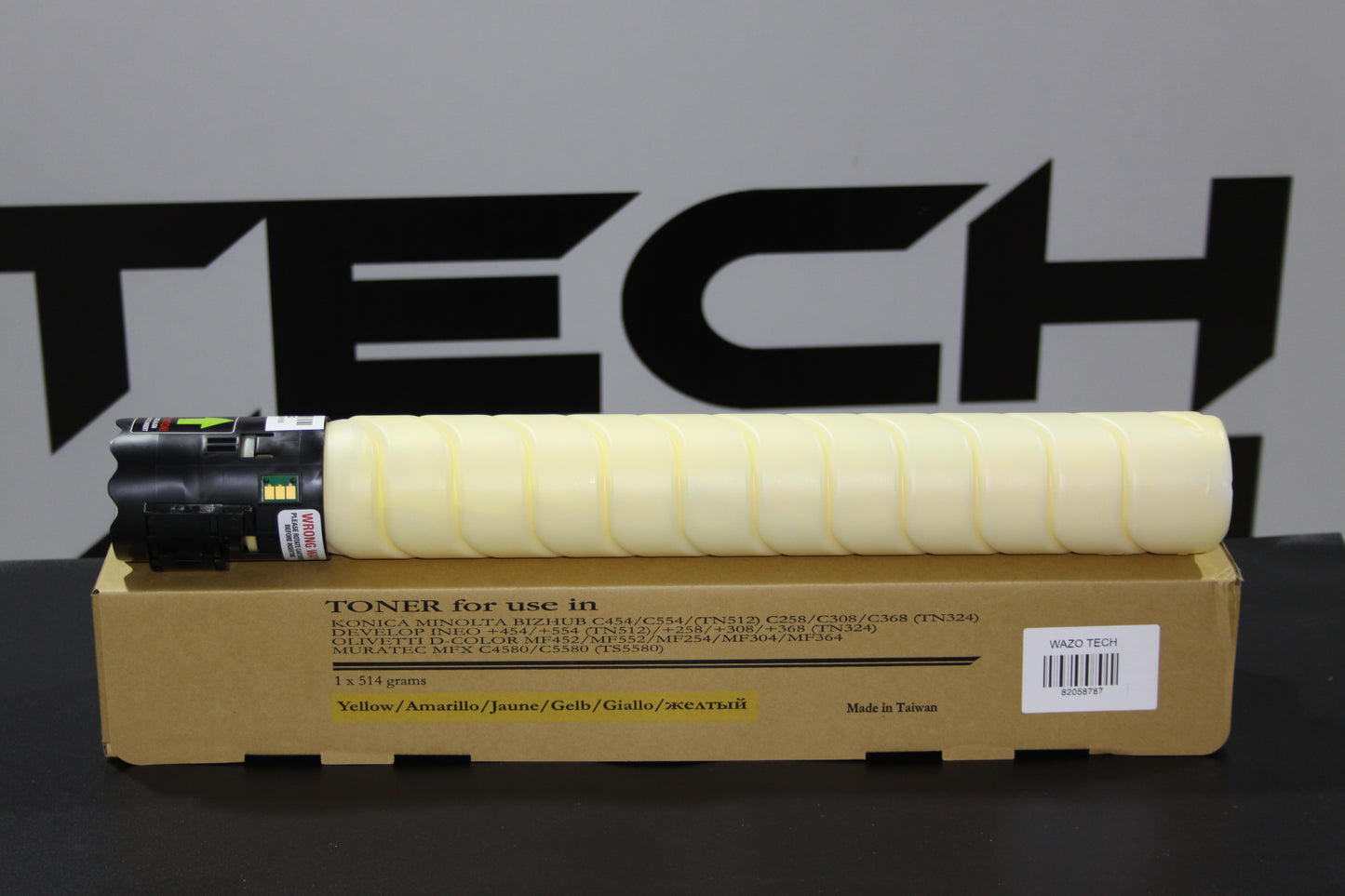 Toner Yellow TN512Y /TN324Y / TN514Y made in Taiwan compatible avec la Konica Minolta Bizhub C454,C554e et C258,C308,C368 et C458,C558,C658