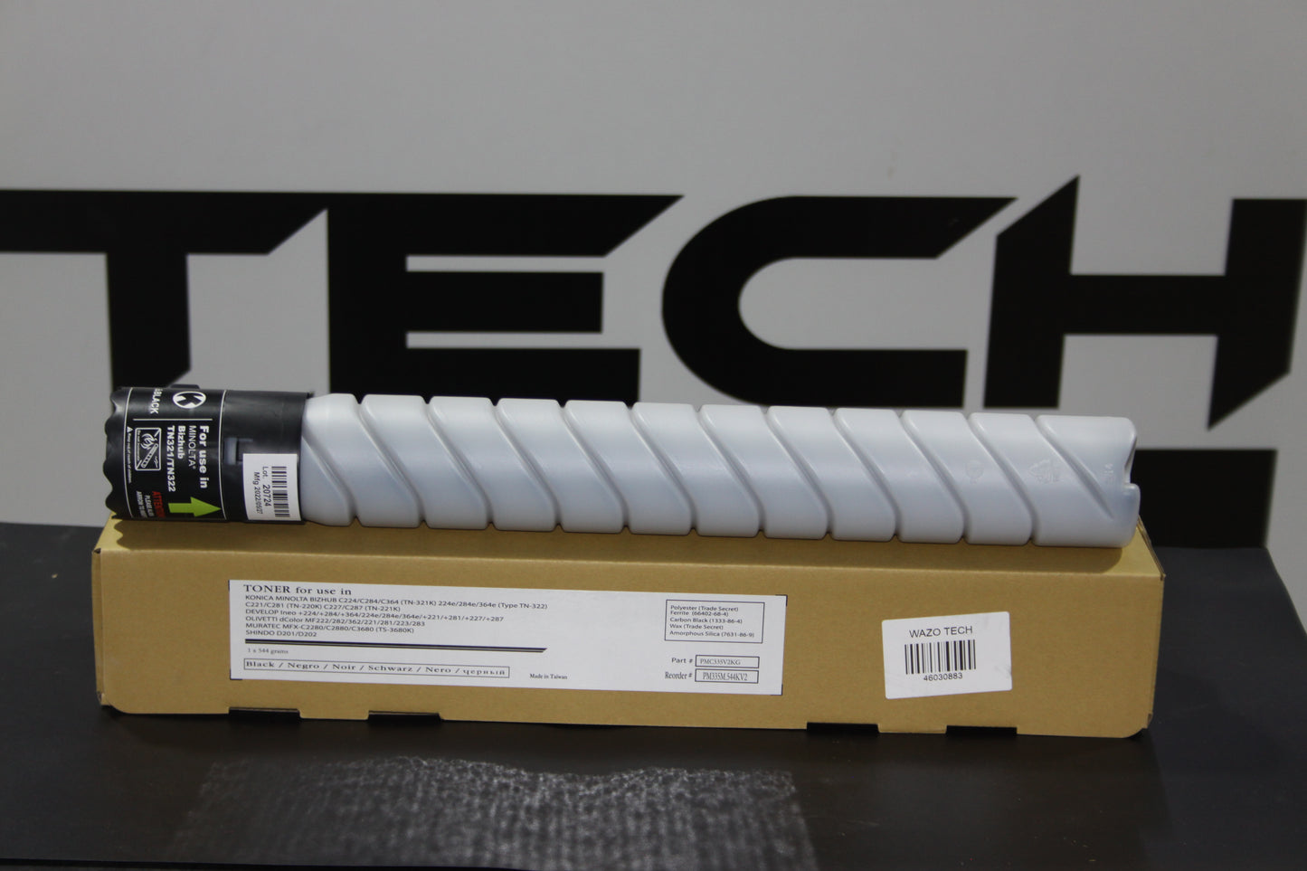 Toner Black TN321K/TN322 et TN221K/TN323 made in Taiwan compatible avec la Konica Minolta Bizhub C224,C284 , C364 et C227,C287,C367