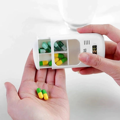 Rangement de médicaments et de suppléments nutritionnels avec affichage numérique et alarme de rappel