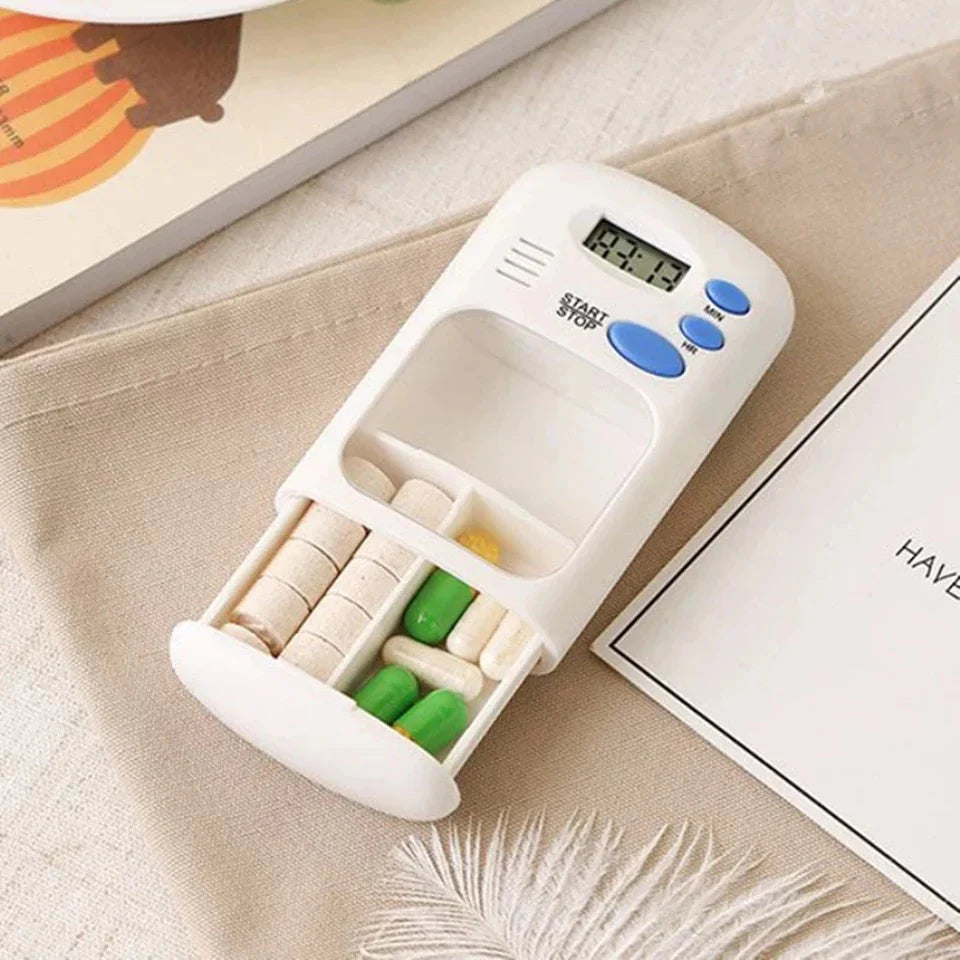 Rangement de médicaments et de suppléments nutritionnels avec affichage numérique et alarme de rappel