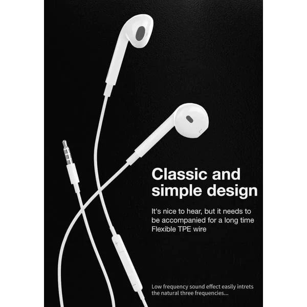 Écouteurs avec fil de type AUX 3,5m compatible iPhone et android