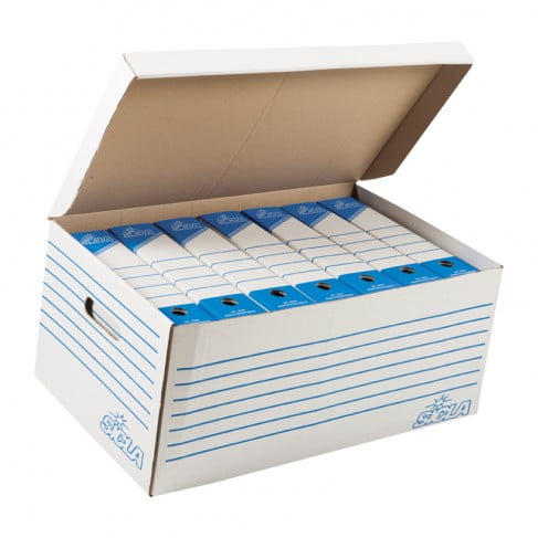 10 Conteneurs d'archives avec couvercle en carton