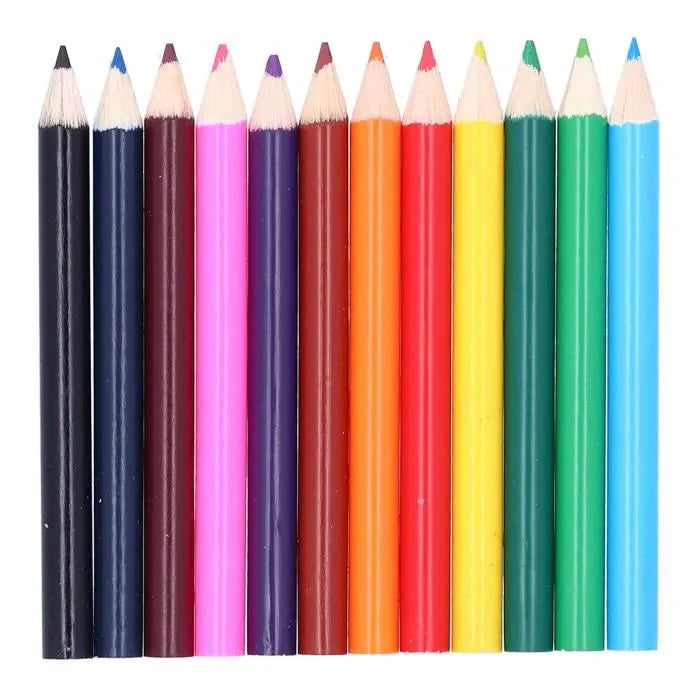 12 crayons de couleur courts