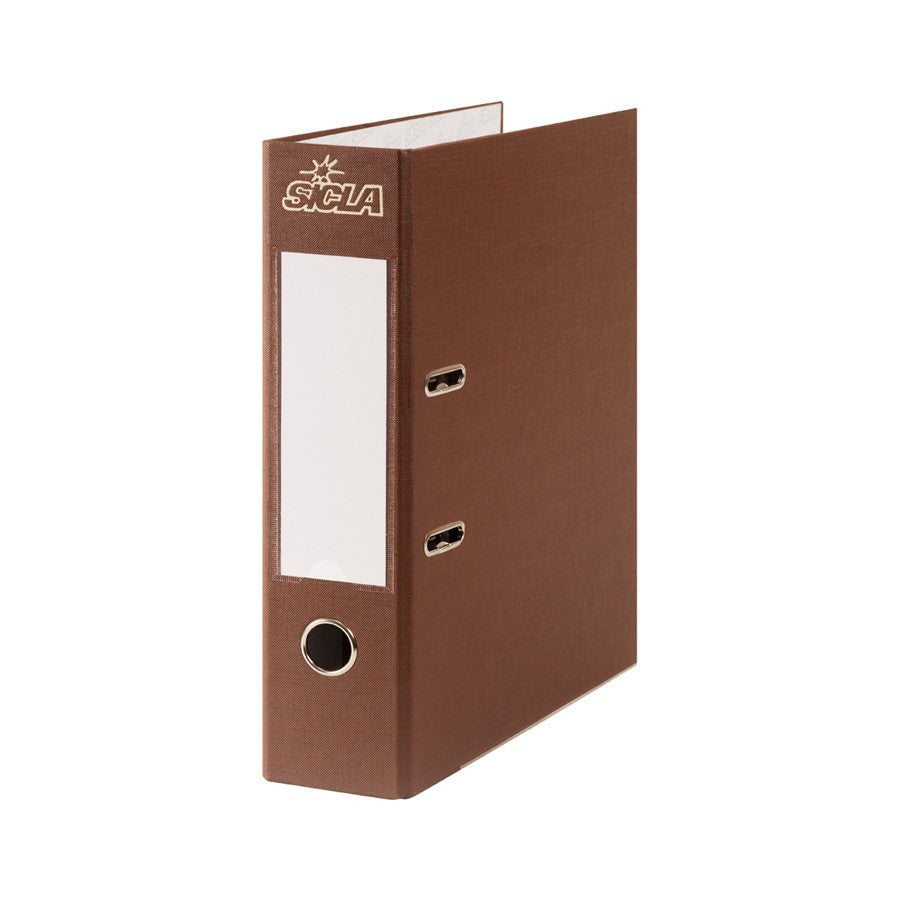 CLASSEUR CHRONO 8CM PLASTIFIEE MARRON SICLA