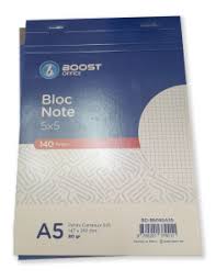 BLOC NOTE 140P A4 70 G 5X5 BOOST OFFICE BLEU STAR BN140A45