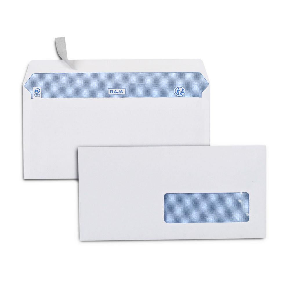 500 enveloppes blanches open système 110/220mm avec fenêtre