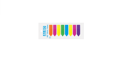 BLOC 200 MARQUE PAGES EN PLASTIQUE FLECHE 8 COULEURS ASSORTIS ALGO