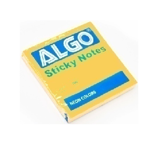 BLOC NOTE ADHESIVES 100 FEUILLES 76X76 mm FLUO ORANGE ALGO