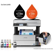 Epson Jet d'encre L6490 MFP 4en1 Réseau Wifi Couleur A4 R/V 37 B&WPPM 23PPMCOL 37 12M