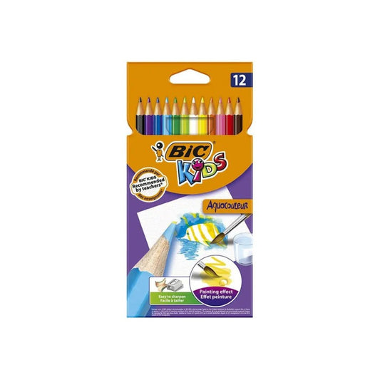 CRAYON COULEUR DE 12 GM BIC AQUACOULEUR REF : 8575615
