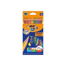 CRAYON COULEUR DE 12 GM BIC STRIPES REF : 9505221/9505222/9102
