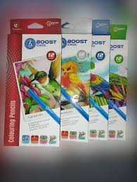 CRAYON COULEUR DE 12 GM BOOST SCHOOL REF :BS-18803-12