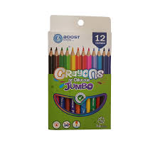 CRAYON COULEUR  DE 12 GM JUMBO BOOST SCHOOL REF :BS-CJ7012