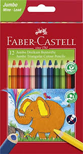 CRAYON COULEUR DE 12 GM JUMBO FABER-CASTELL réf: 116501