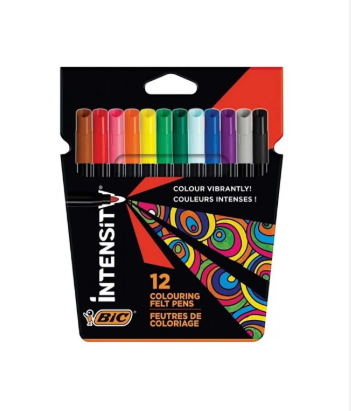 FEUTRE DE 12 BIC COLORIAGE INTENSITY REF : 978004/9300