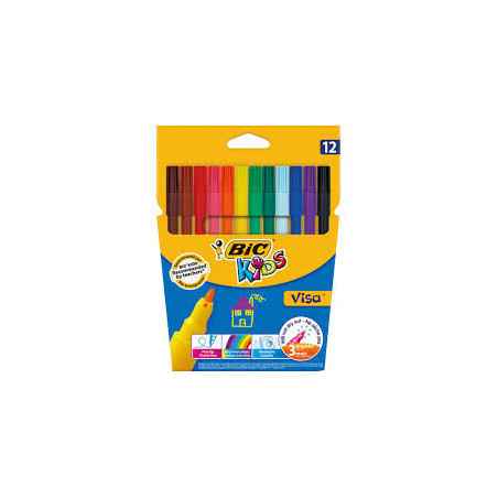 FEUTRE DE 12 BIC KIDS VISA880 COULEUR REF : 888695/2758
