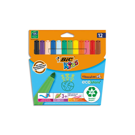FEUTRE DE 12 BIC VISACOLOR JUMBO REF  8922233 9257
