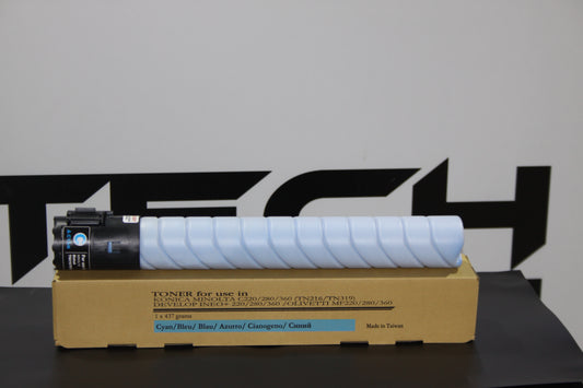 Toner Cyan TN216C  made in Taiwan compatible avec la Konica Minolta Bizhub  C220,C280,C360