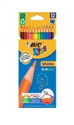 CRAYON COULEUR DE 12 GM BIC EVOLUTUON REF : 82902912/0