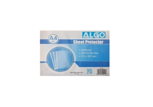 PACK DE 100 POCHETTES PERFOREES A4 40mic ALGO