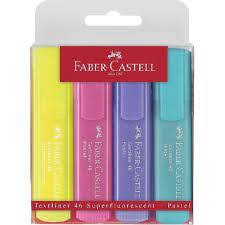 POCHETTE DE 4 FLUORESCENT FABER-CASTELL PASTEL  réf:254654
