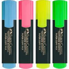 POCHETTE DE 4 FLUORESCENT FABER-CASTELL réf: 154604