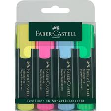 POCHETTE DE 4 FLUORESCENT FABER-CASTELL réf: 154804