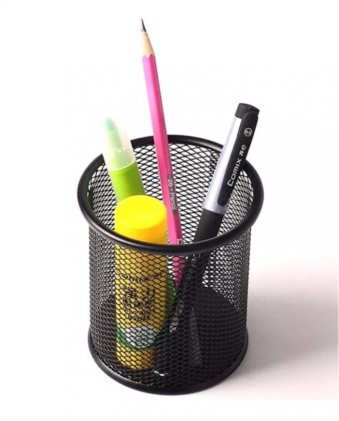 Porte stylo rond en métal noir